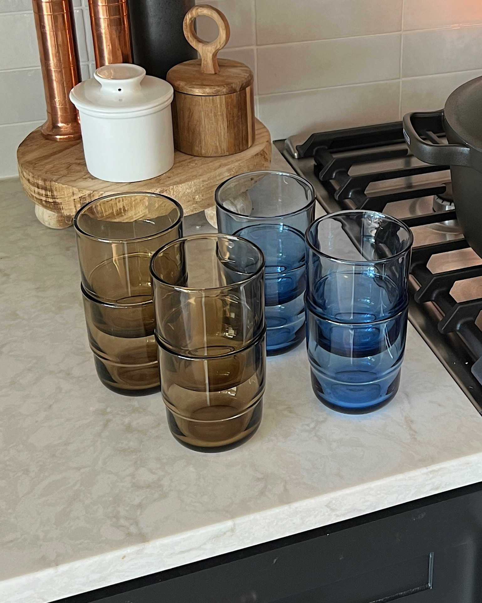 Fave glasses for daily use!!! 4 for $50 colors are DUSK and TWILIGHT