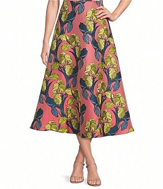 Buru Laura Jacquard Textile A Line Coordinating Midi Skirt -  XXL | Dillard's