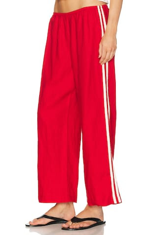 The Linen Crop Racer Stripe Pant | FWRD 