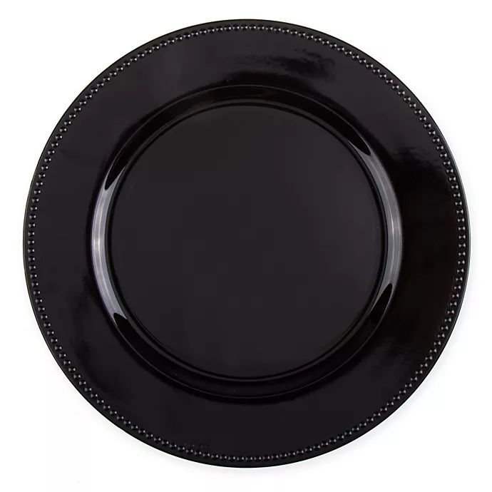 13-Inch Beaded Charger Plates in Black (Set of 6) | Bed Bath & Beyond