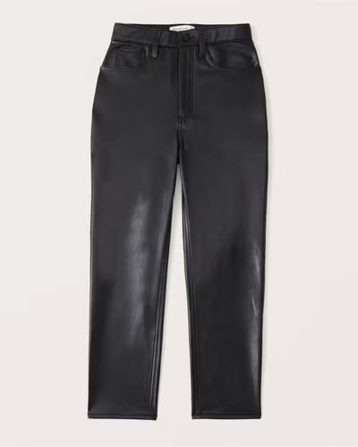 Curve Love Vegan Leather Ankle Straight Pants | Abercrombie & Fitch (US)