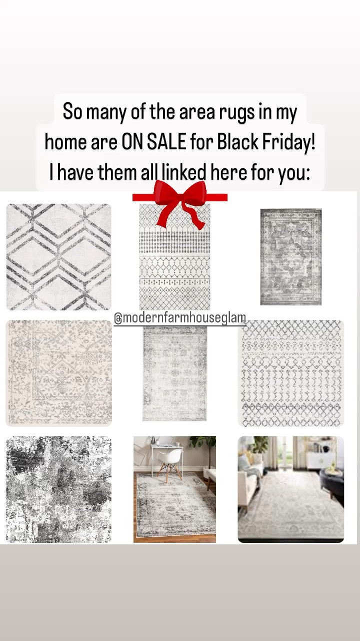 Rugs at Modern Farmhouse Glam on sale Cyber Monday Christmas sales 

#LTKhome #LTKCyberWeek #LTKsalealert