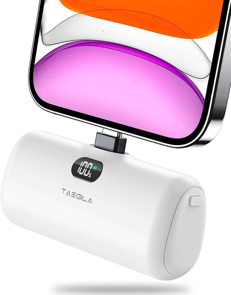 Taegila Portable Phone Charger for iPhone, 5000mAh Small Power Bank MFi Certified Built in Cable ... | Amazon (US)