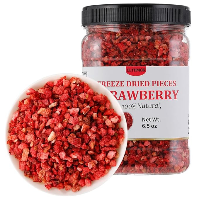 Premium Freeze Dried Strawberries Pieces 6.5 Oz/185g,Frozen Dried Strawberry,100% Natural & No Ad... | Amazon (US)