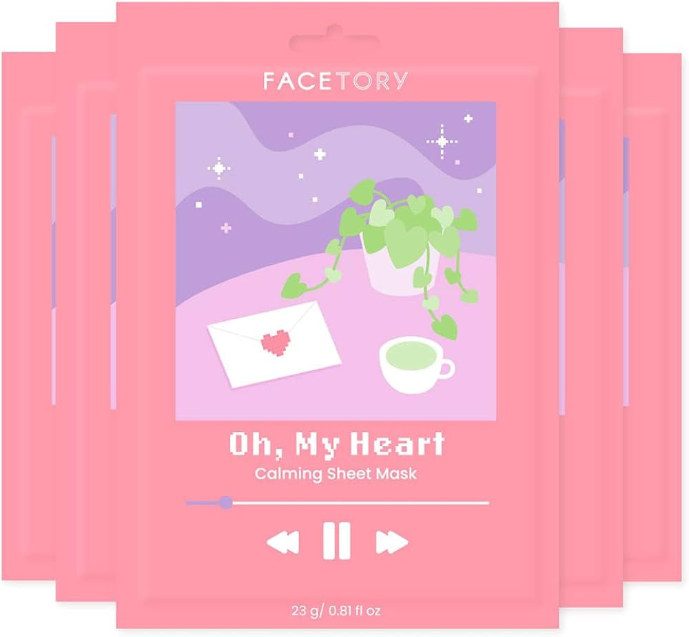 FACETORY K Beauty Face Mask Skin Care - CALMING Sheet Mask for ACNE-PRONE Skin with Heartleaf Ext... | Amazon (US)