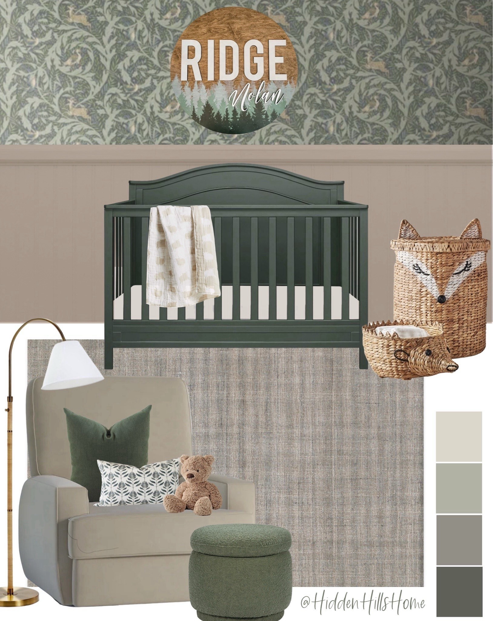 Outdoorsy inspired nursery mood board, baby nursery design ideas, green baby nursery mood board #nursery 



#LTKBaby #LTKHome #LTKSaleAlert