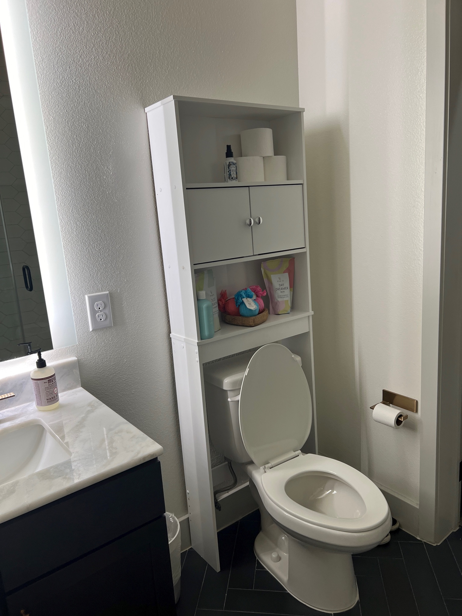 Above the toilet storage under $100! Low stock!

#LTKHome #LTKFindsUnder100