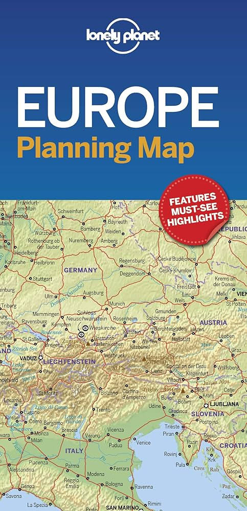 Lonely Planet Europe Planning Map: Easy-Fold, Full Colour Travel Map with Top Attractions, Itiner... | Amazon (US)