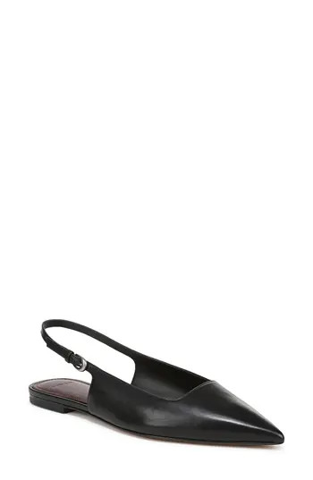 Vince Gracy Pointed Toe Slingback Flat in Black at Nordstrom Rack, Size 8 | Nordstrom Rack