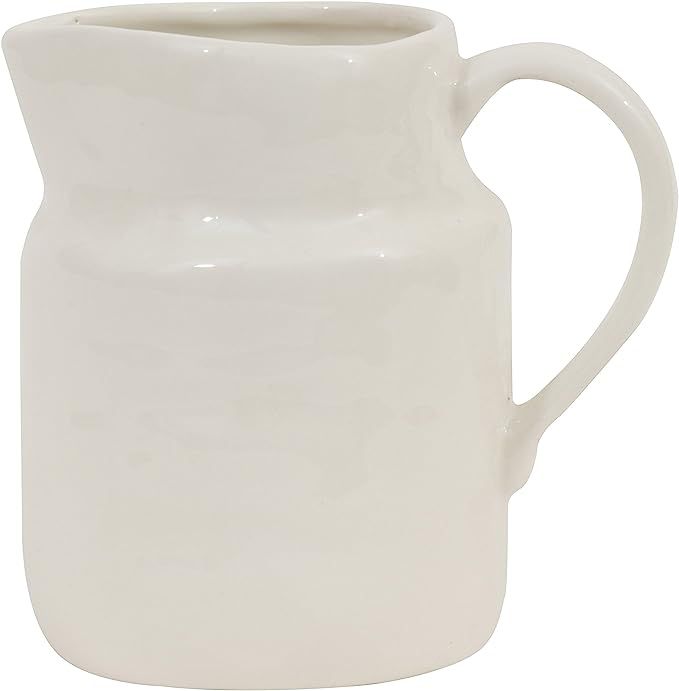 Creative Co-Op White Stoneware Creamer Vintage Reproduction | Amazon (US)