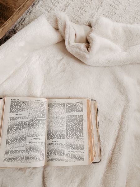 Cozy Living Room Scripture Time 🤍 
Throw Blanket 
Bible Study 
Coffee Table 

#LTKhome #LTKGiftGuide #LTKSeasonal