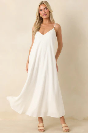 Z Supply Sandcomber White Linen Blend Midi Dress | Red Dress