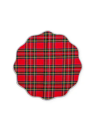 Placemat - Scalloped Edge Red Plaid/White | sailor-sailor