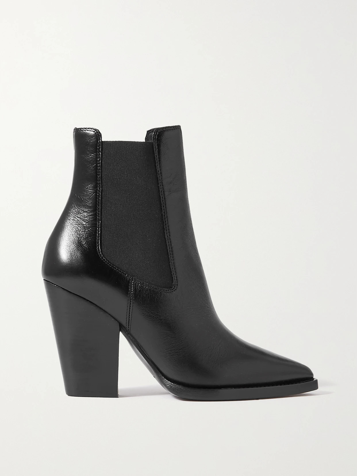 SAINT LAURENT - Theo Leather Ankle Boots - Black | NET-A-PORTER (UK & EU)