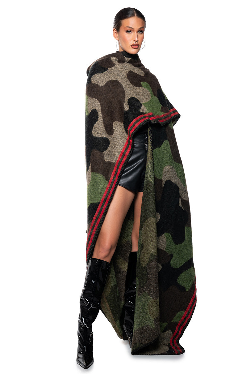 CAMO NIGHTS MAXI PONCHO IN CAMO | AKIRA