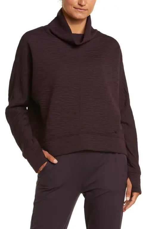 zella Carey Quilted Funnel Neck Pullover in Purple Nebula at Nordstrom, Size Large | Nordstrom