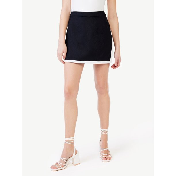 Scoop Women's Wrap Front Linen Skort with Contrast Trim | Walmart (US)