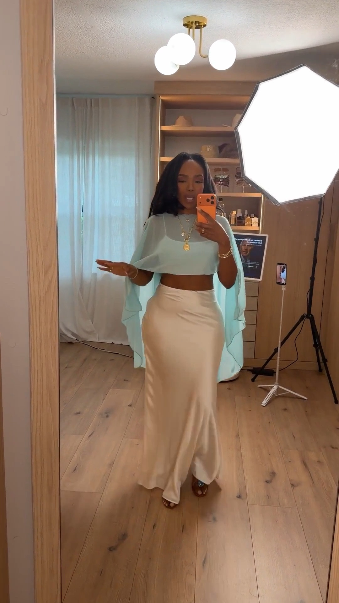 Scroll to shop this elegant outfit featuring a soft mint draped top paired with a flowing cream maxi skirt for a refined yet effortless look. The combination of airy fabric and a sleek silhouette creates a timeless outfit you can style for multiple occasions, making it a smart wardrobe piece where the cost per wear keeps dropping over time.

Perfect for brunch, vacation dinners, summer events, date night, or elevated everyday outfits.

5'4" | 138 lbs | 34D bust | 27" waist | 40" hips

Follow me on Instagram and YouTube @kirasfashionfinds

#LTKSpringSale #LTKootd #LTKvlog