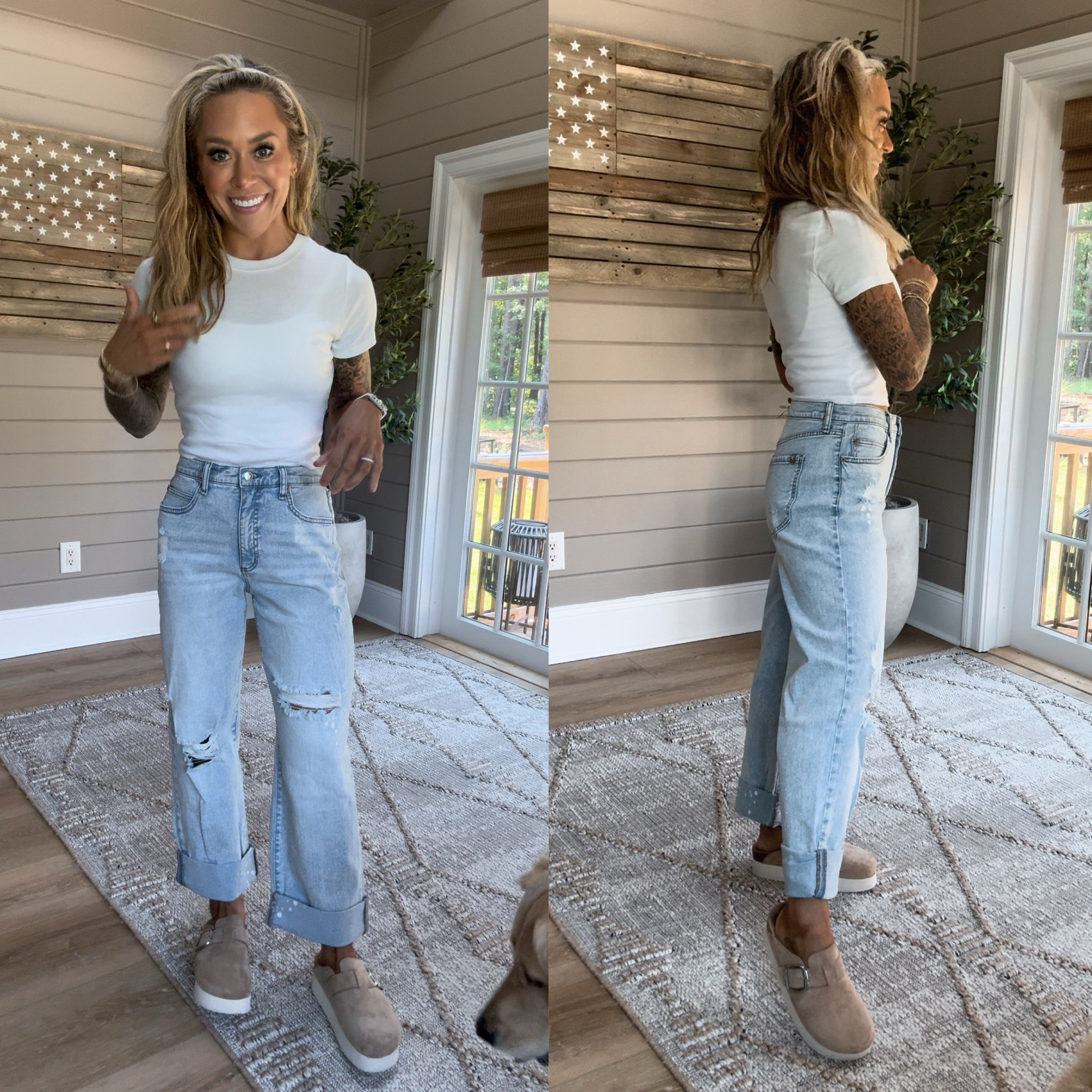 Comfy denim under $30 makes me happy🤍 I know it’s still hot but I’m a jeans year round girly! Always looking for awesome options! I’m in the size 2 here! Size S in this tee! 🙌🏽 if the jeans are OOS online, check for in store availability too! 

Clogs are from last year but I linked the new style this year ✨LOVE these for fall! All Walmart finds ☺️ 

fall inspo / madden girl / Walmart finds / outfit inspo / jeans / distressed / Holley Gabrielle / under $30 / light wash

#LTKStyleTip #LTKBacktoSchool #LTKFindsUnder50