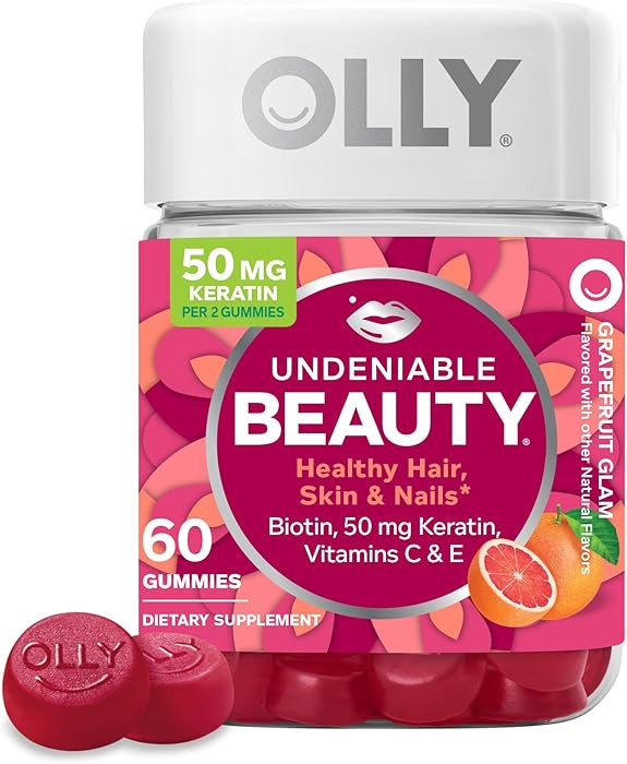 OLLY Undeniable Beauty Gummy, For Hair, Skin, Nails, Biotin, Vitamin C, Keratin, Chewable Supplem... | Amazon (US)