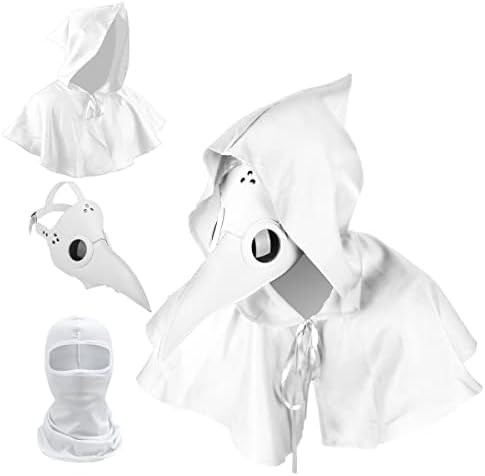 Plague Doctor Mask and Cloak Long Nose Beak Halloween Costume Props Leather Masks for Adult | Amazon (US)