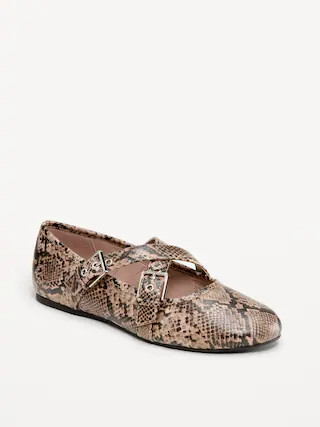 Buckle-Strap Mary Jane Ballet Flats for Women | Old Navy (US)