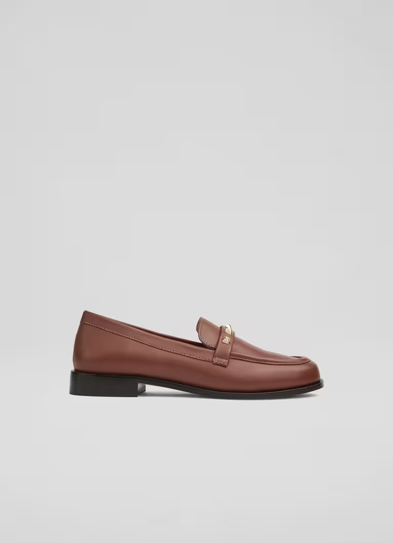 Stellar Brown Leather Loafers | L.K. Bennett (UK)