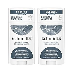 Schmidt's Aluminum Free Natural Deodorant Charcoal & Magnesium 2 Count For Women and Men, with 24... | Amazon (US)