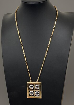 Vintage Gold Tone Link Necklace Silver Gold Tone Pendent  20” Chain Artistry | eBay US