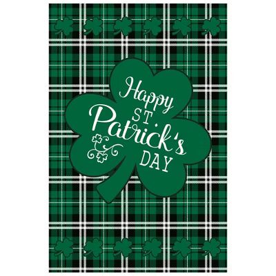 Northlight Happy St. Patrick's Day Plaid Outdoor House Flag 28" x 40" | Target