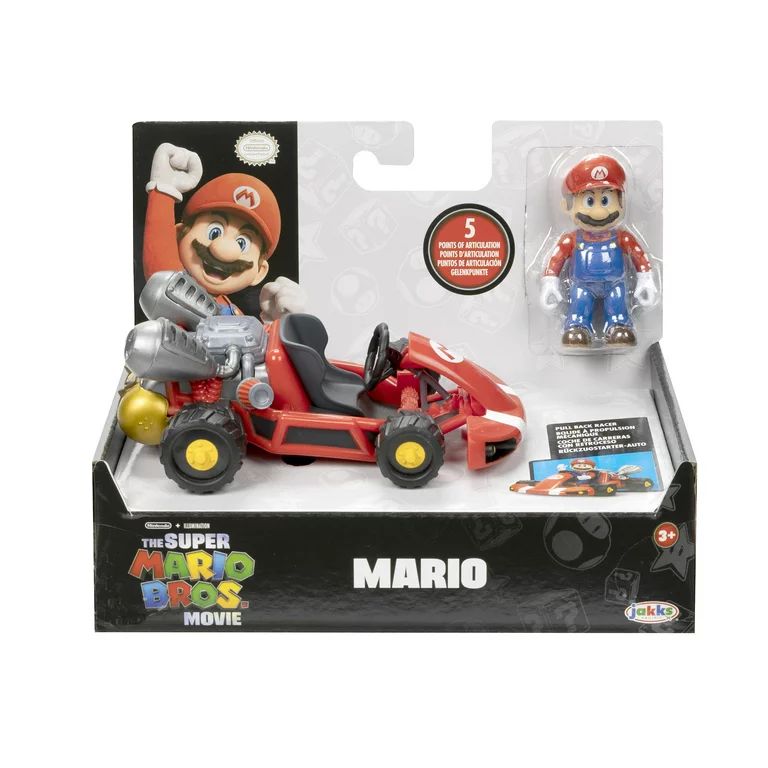 The Super Mario Bros. Movie 2.5 inch Mario Action Figure with Pull Back Racer | Walmart (US)