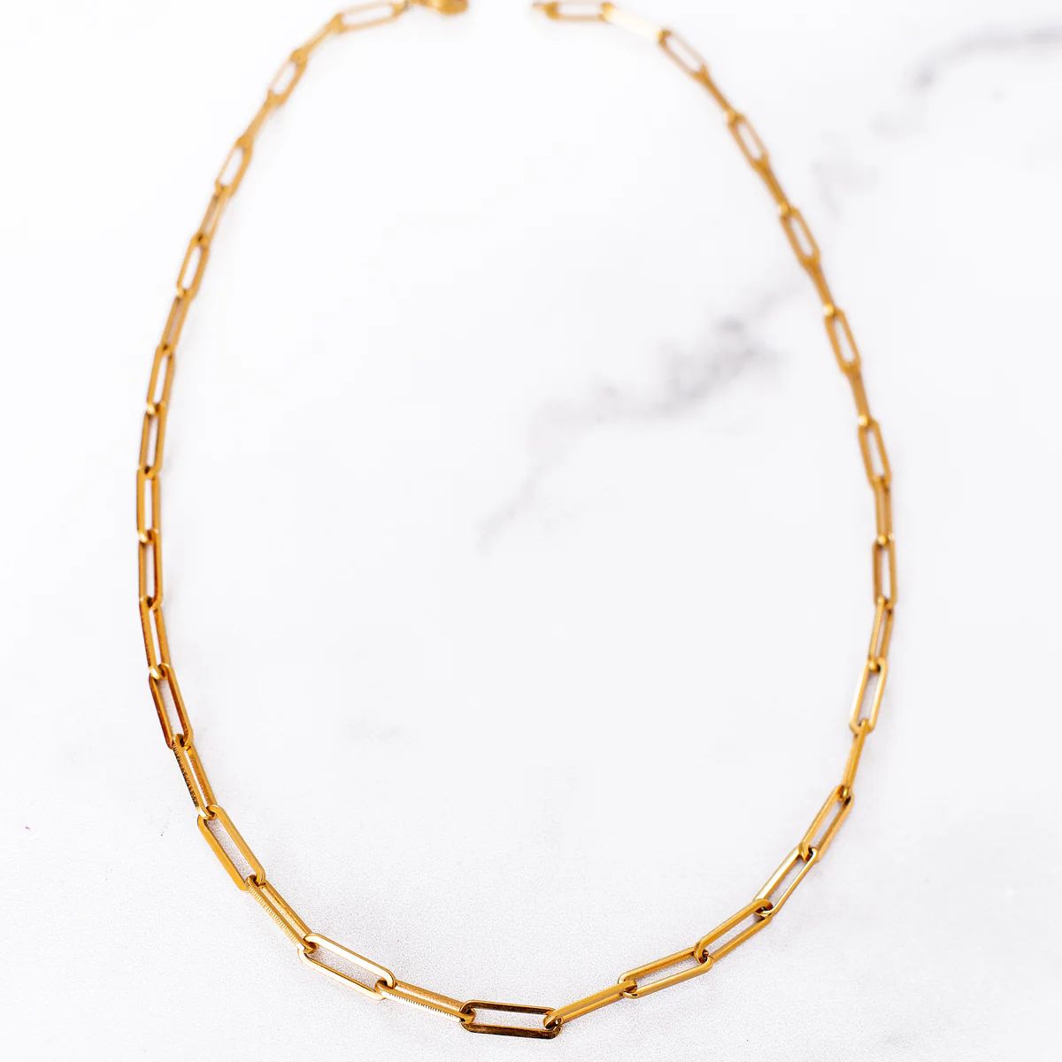 Paper Clip Chain Necklace | Golden Thread