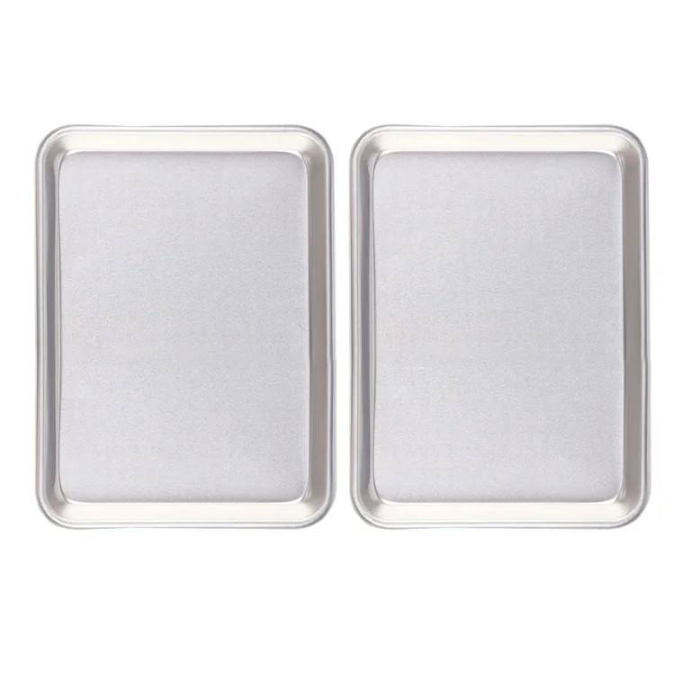 Mainstays 2 Piece Rectangular Aluminum Small Baking Sheet Set | Walmart (US)