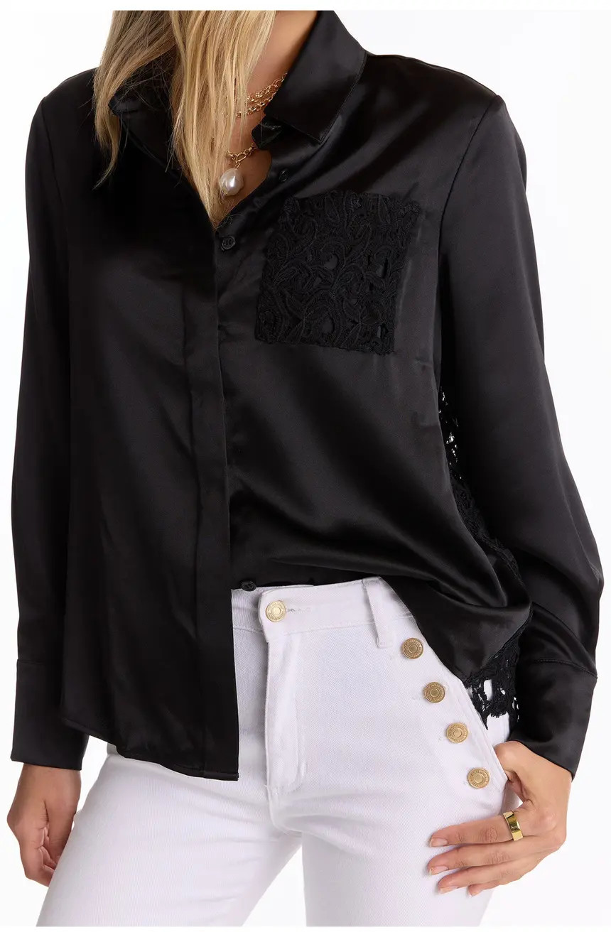 Amelia Silky Lace Blouse | Nordstrom