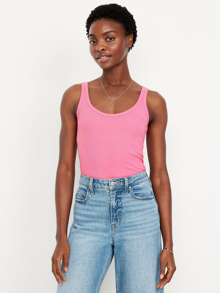 First-Layer Ribbed Scoop-Neck Tank Top | Old Navy (US)