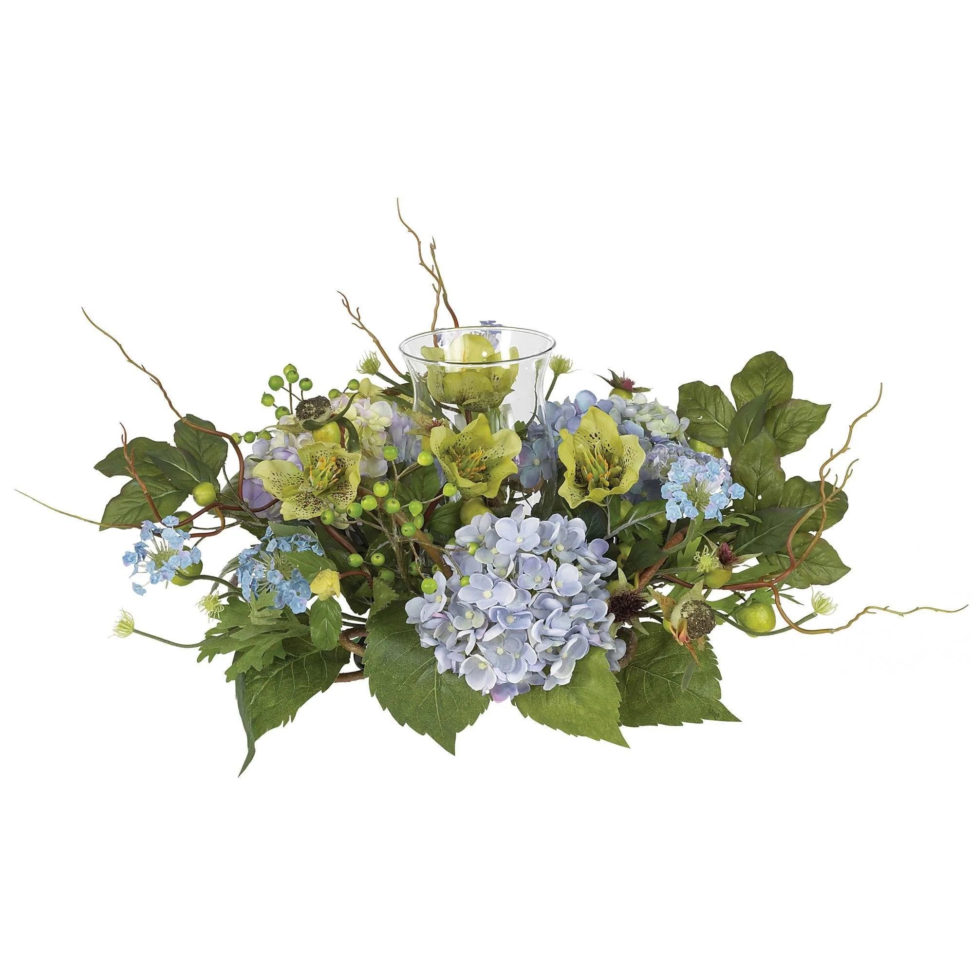 Hydrangea Candleabrum Centerpiece 4632 Nearly Natural | Nearly Natural