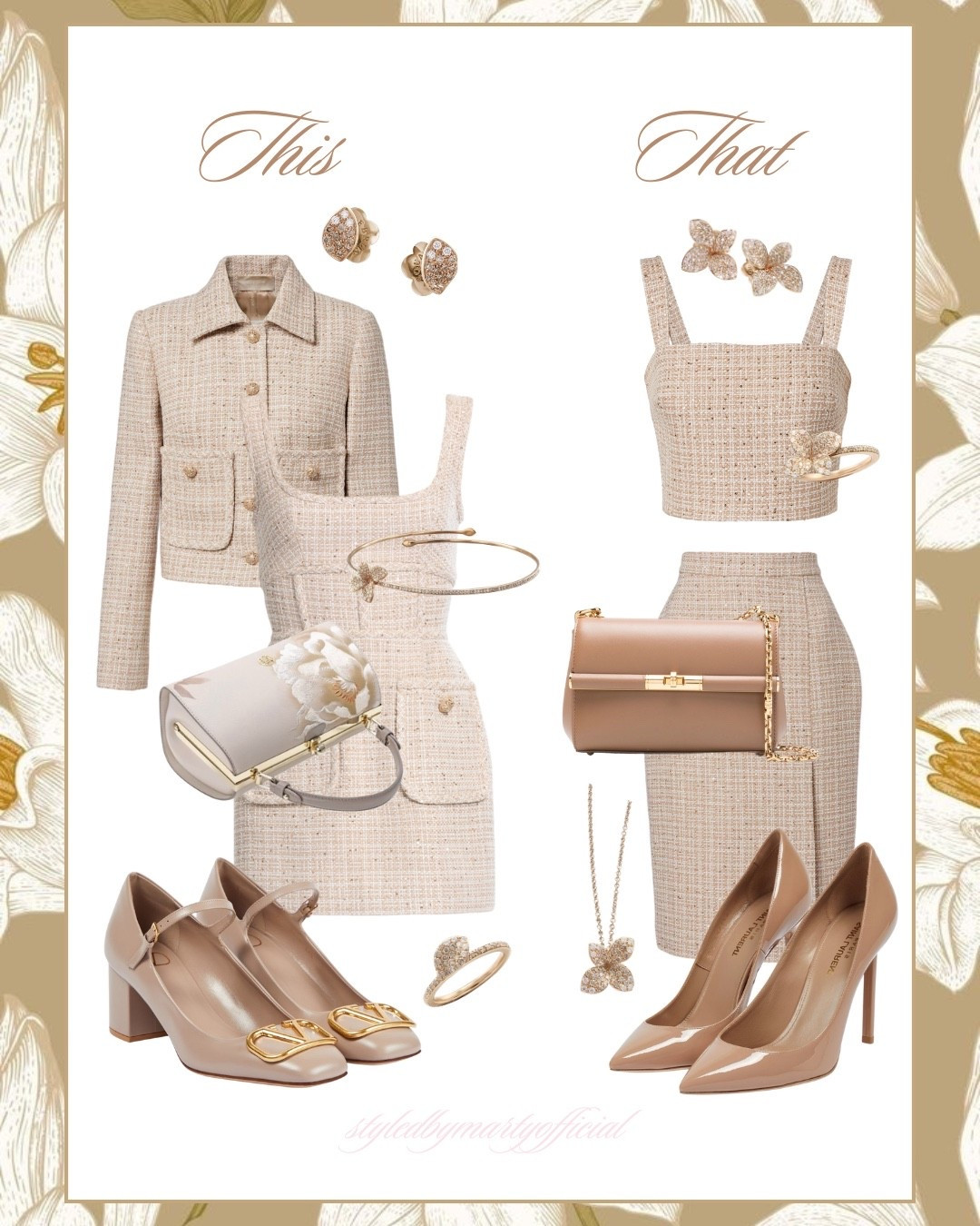 This or That?🤎

Feminine style, luxury fashion, winter outfit, elegant winter outfit, tweed mini dress, beige dress, tweed jacket, tweed skirt, beige pumps, brown pumps, brown bag, preppy outfit, classy style, neutrals fashion 

#LTKMidsize #LTKSeasonal #LTKootd