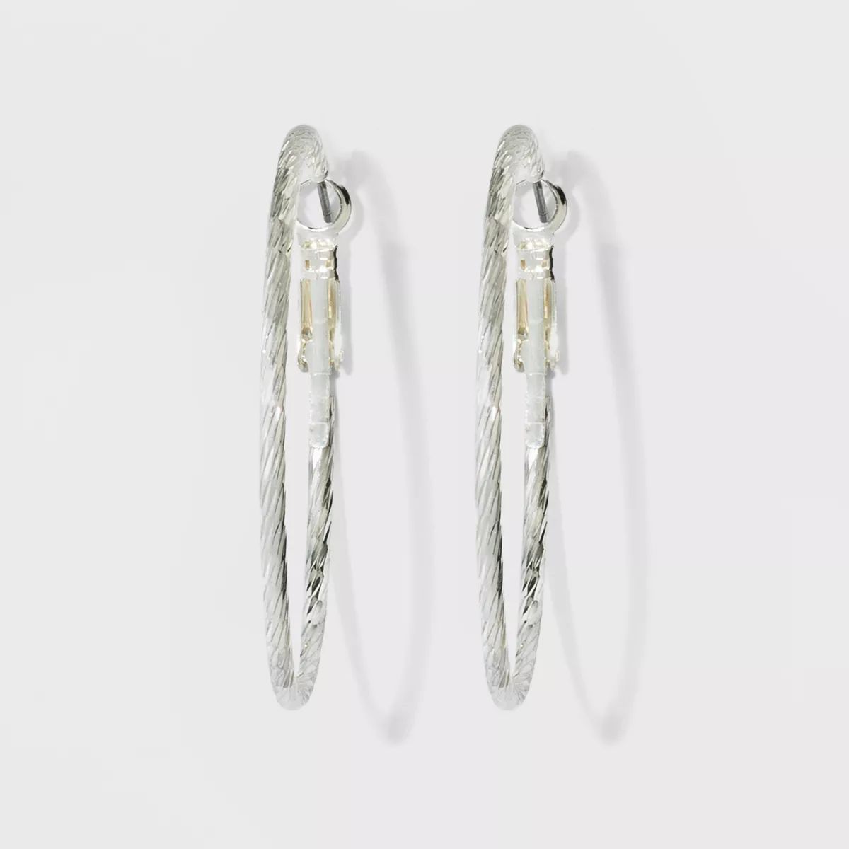 Textured Hoop Earrings - A New Day™ Silver | Target