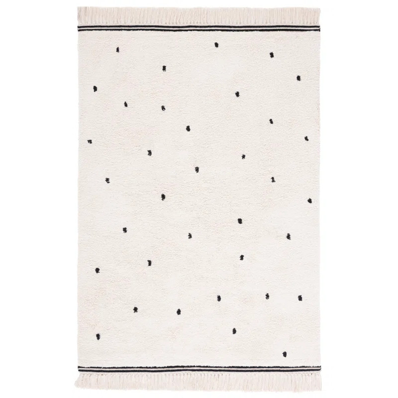 Huling Handwoven Area Rug In Ivory/Black | Wayfair North America