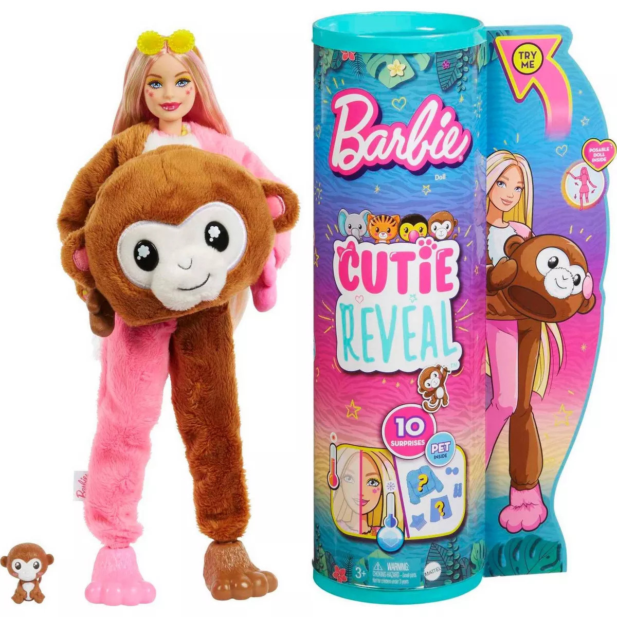 Barbie Cutie Reveal Jungle Series Monkey Doll | Target