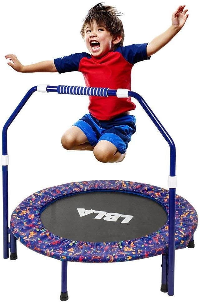 36-Inch Kids Trampoline Little Trampoline with Adjustable Handrail and Safety Padded Cover Mini F... | Amazon (US)