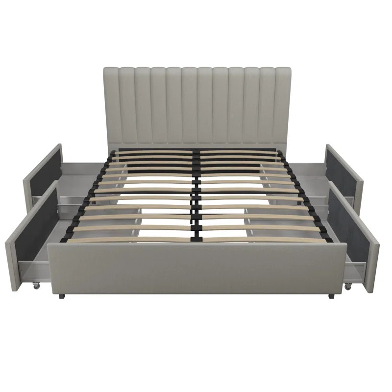 Brittany Tufted Upholstered Low Profile Storage Platform Bed | Wayfair North America