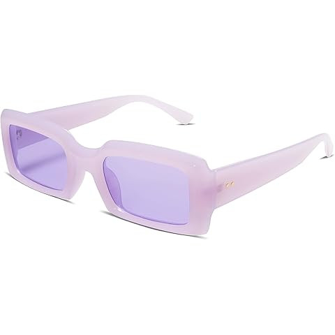 SOJOS Retro 90s Nude Rectangle Sunglasses Womens Mens Trendy Chunky Glasses | Amazon (US)