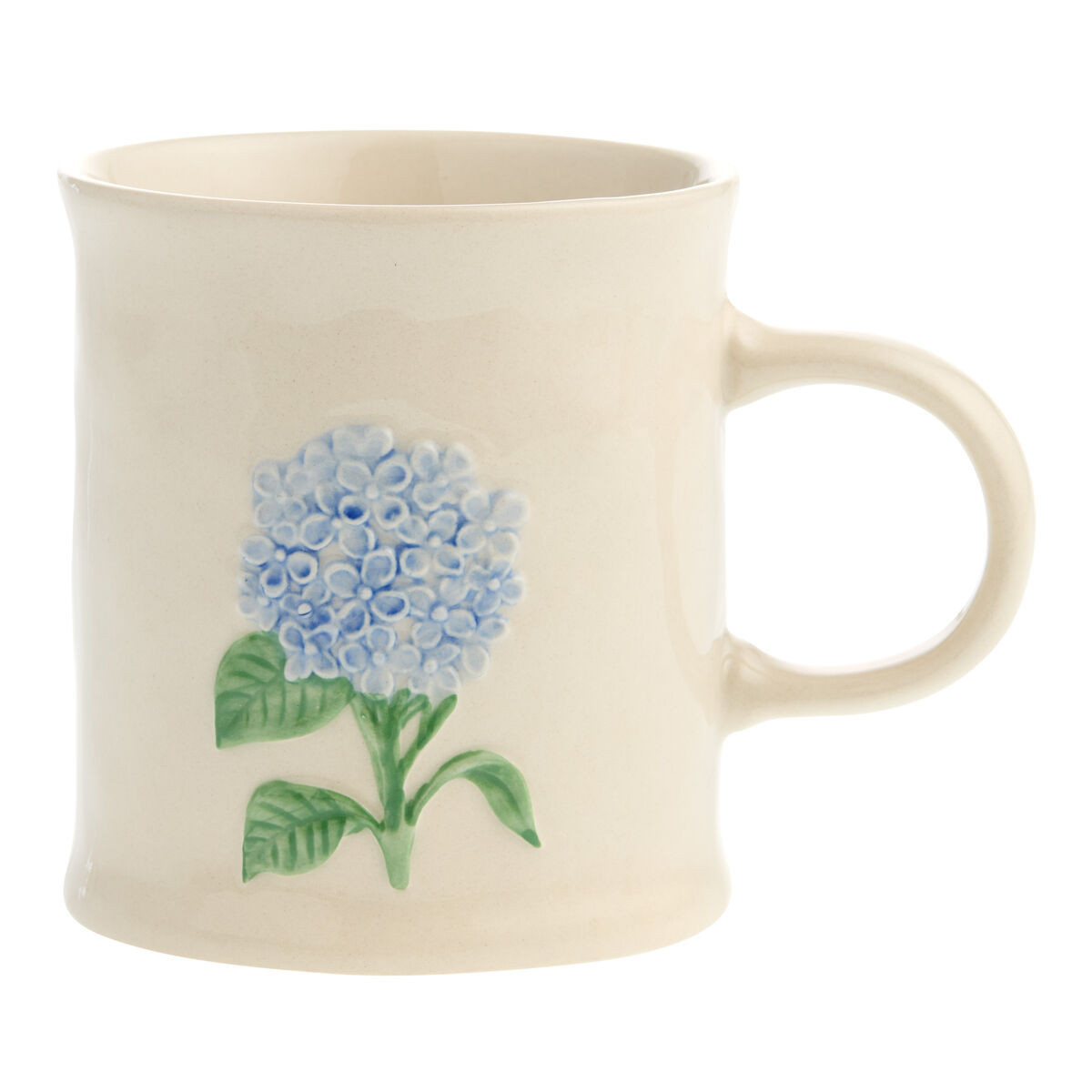 Cream Flower Hand Painted Ceramic Mug in Bluehydrangea by World Market | World Market