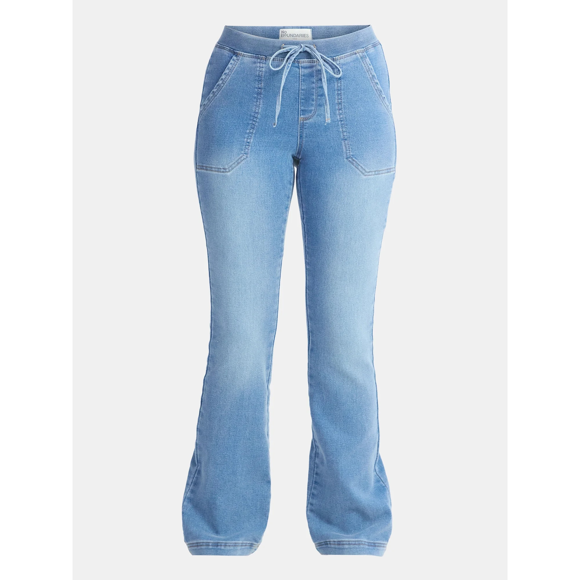 No Boundaries Ribbed Waist Bootcut Pants, 31.5'' Inseam, Women's | Walmart (US)