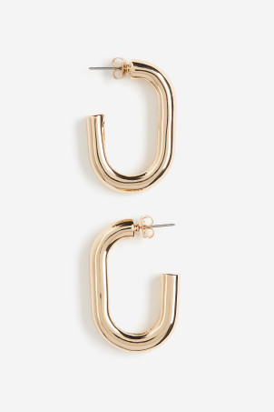 Bead-detail hoop earrings - Gold-coloured - Ladies | H&M GB | H&M (UK, MY, IN, SG, PH, TW, HK)