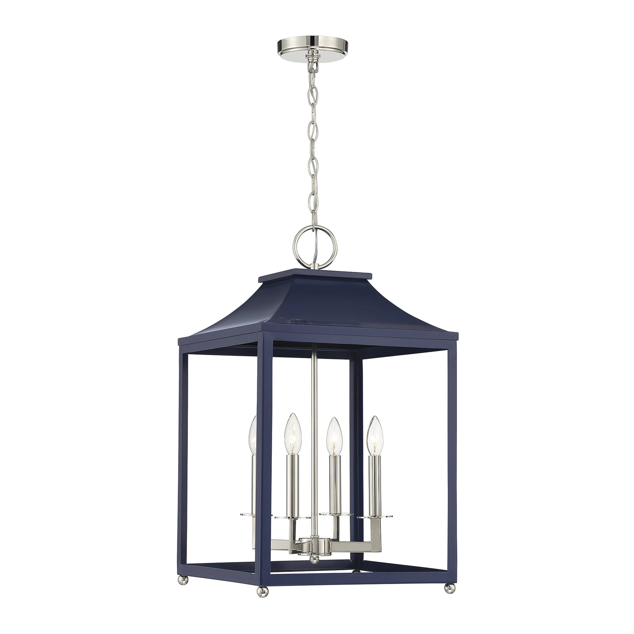 Trade Winds Gianna 4-Light Pendant in Navy Blue with Polished Nickel | Walmart (US)