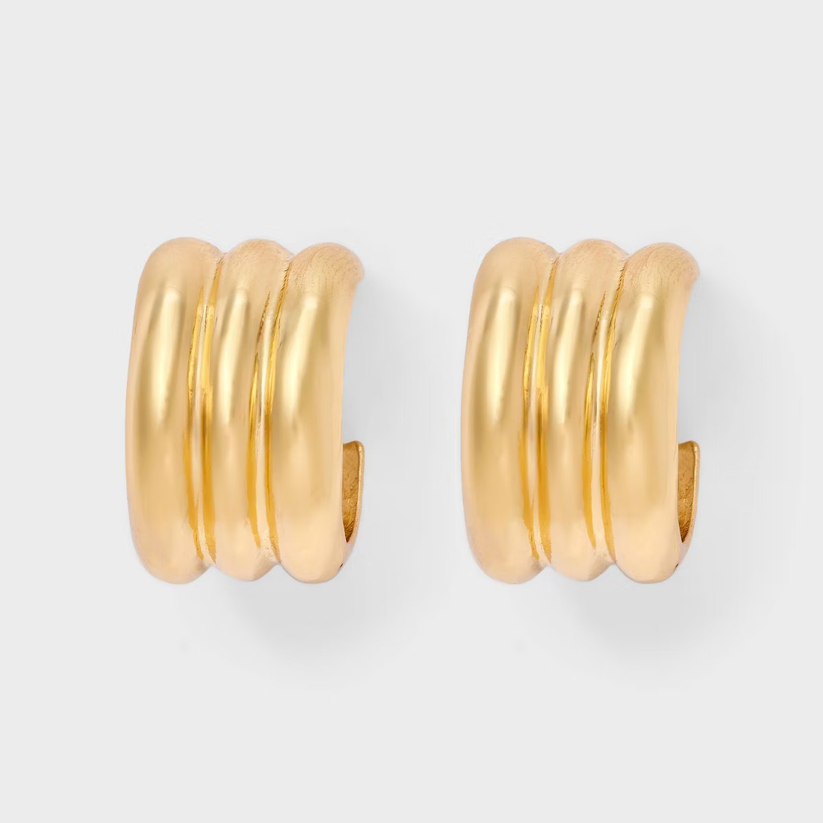 Ribbed Hoop Earrings - A New Day™ Gold | Target