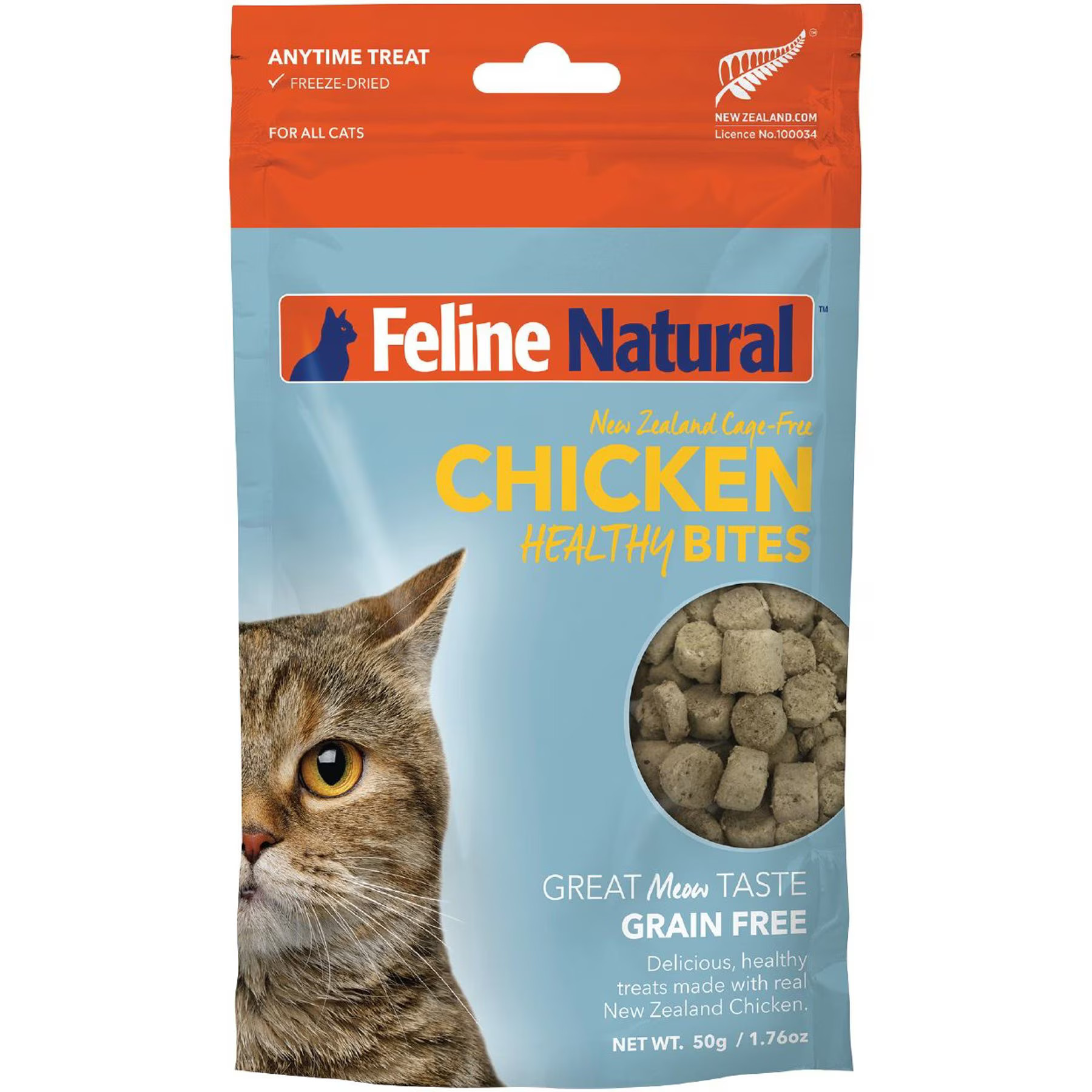 Feline Natural Chicken Healthy Bites Grain-Free Freeze-Dried Cat Treats, 1.76-oz bag | Chewy