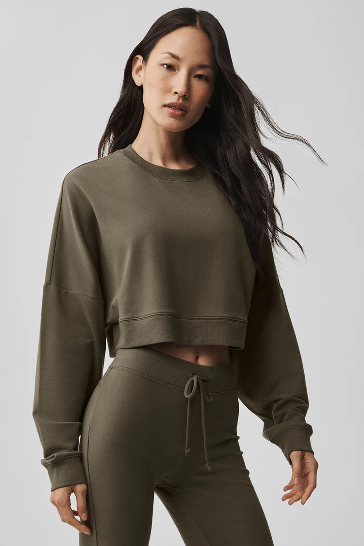 Cropped Sway Crew Neck Pullover | Alo Yoga (US)